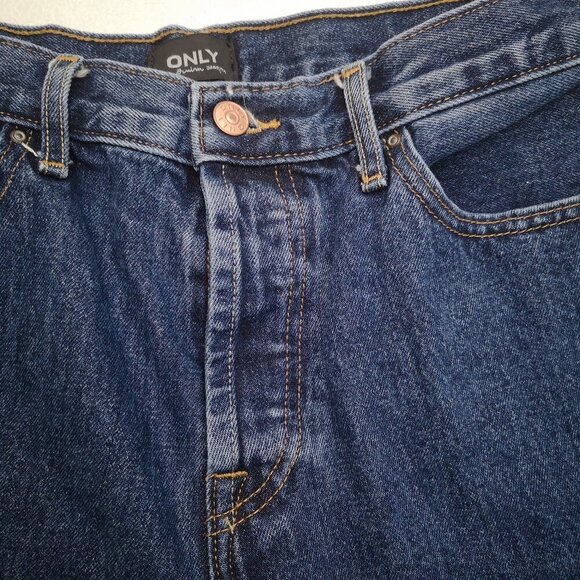 Only Blue Denim Ladies Size 30/26 Hi Rise Ankle Length Button Fly Jeans - Picture 9 of 15
